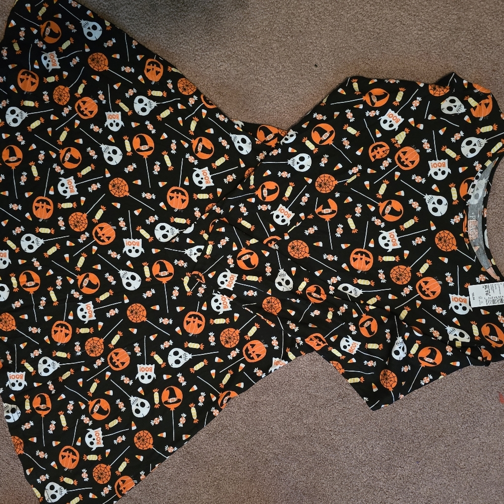 Halloween Themed Dress with Skulls and Pumpkins